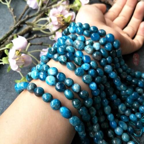 6x8mm Round Blue Freeform Potato Beads For Jewelry Making Beads Bracelets For Women Gift 15'' Needlework DIY Beads Trinket