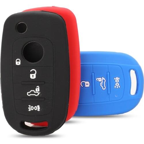 Kutery 4 Buttons Rubber Silicone Colorful Smart Remote Car Key Cover Case For Fiat 500X Toro Tipo Neon Protection Replacement