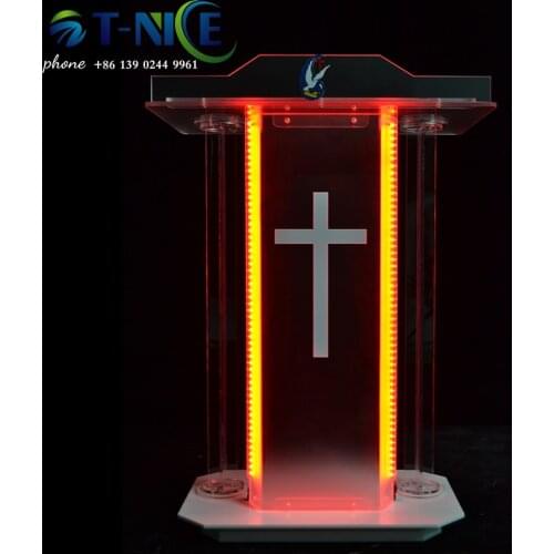 AKLIKE Custom Fashion Simple Church Podium Acrylic Lectern Speech Pulpit School Rostrum Are Used In Event Wedding Prayer Talk