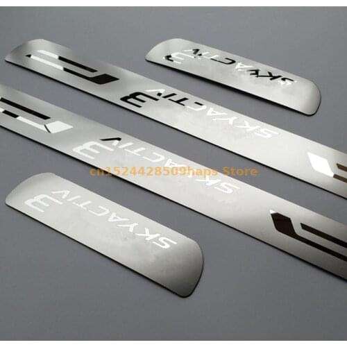 For Mazda 3 Car Accessories 2014 2015 2016 2017 2018 2019 Pedal Door Sill Trim Strip Auto Cover Protector Styling Sticker