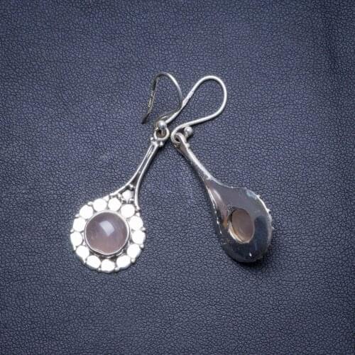 Natural Rainbow Moonstone Handmade Unique 925 Sterling Silver Earrings 1.75" X4682