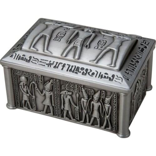 New Creative Egyptian Jewelry Box High-end Exquisite Metal Desktop Storage Box Household Small Jewelry Box Treasure Chest