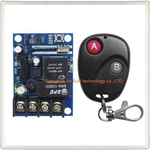 New DC12V 24V 36V 48V 1CH RF Wireless Remote Control Switch System Transmitter with Two-button Receiver Smart Home Switch