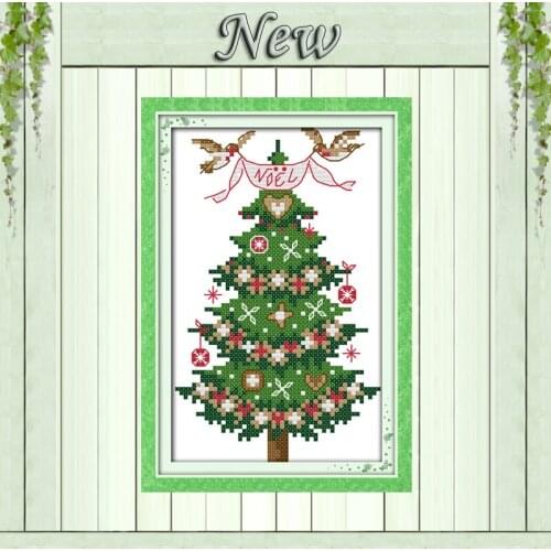 Christmas tree home decor paintings counted printed on canvas DMC 14CT 11CT Chinese Cross Stitch Needlework Sets Embroidery kits
