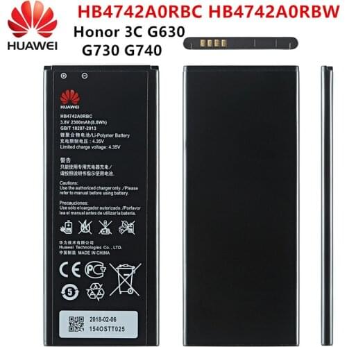 100% Orginal Huawei HB4742A0RBC HB4742A0RBW 2300mAh Battery For HUAWEI Honor 3C Ascend G630 G730 G740 H30-T00 H30-T10 H30-U10