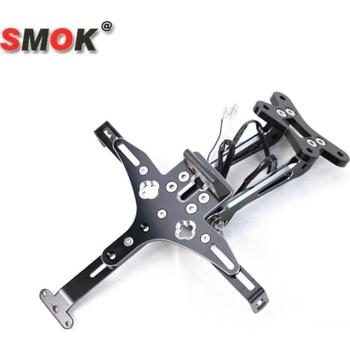 The Application Of Yamaha Mt09 MT 09 Modified Motorcycle License Plate Frame Aluminum Alloy Lamp Fz09 Number Plate Cover Bracket