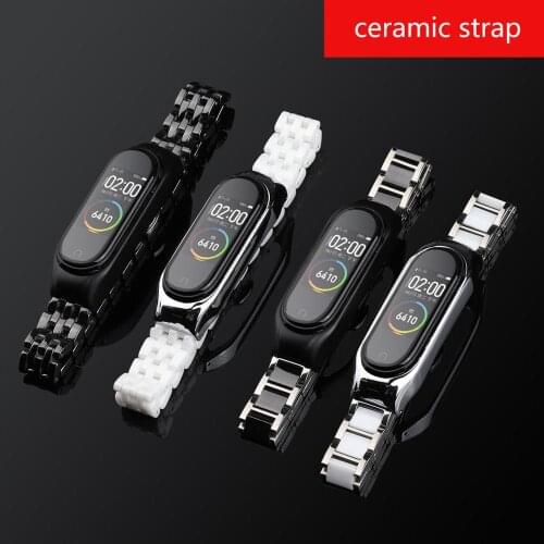 2020 ceramic wristband For Xiaomi Mi Band 4 Strap mix Stainless Steel For Miband3 Smart belt