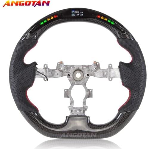 Steering Wheel Fit For Nissan GTR LED Perforated leather Carbon fibre Car Steering Wheel
