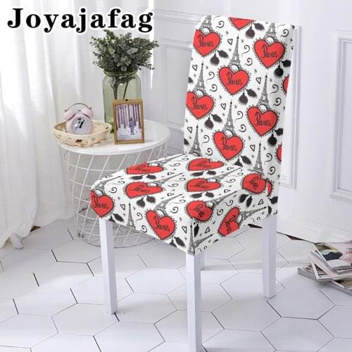 Cartoon Love Heart Elastic Chair Covers Removable Washable Universal Sizes Stretch Seat Cover For Banquet Kitchen
