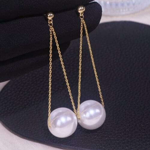 New Fashion Simulation Pearl Earrings For Women Wedding Bridal Long Drop Dangle Earrings 2021 Party Jewelry Accessory Gifts