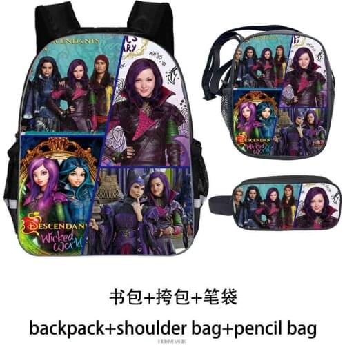 Descendants 3Pcs/set School Bags for Kids Girls Boys Primary Preschool Backpack Children Toddler Bag Mochila Sac A Dos