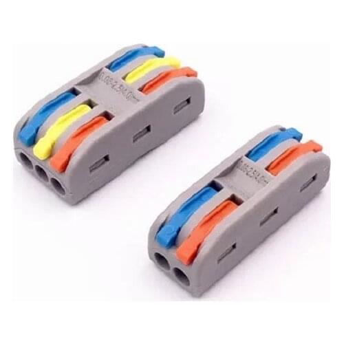 Wire connectors Quick installation SPL-2 SPL-3 Compact Wiring Conductor Terminal 0.08-2.5mm2 5PCS Two in and two out