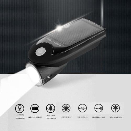 Byicle Solar LED Headlight GPS Tracker Bike GSM GPRS Tracking Locator IOS/Android APP Real Time Tracking GPS/LBS Position