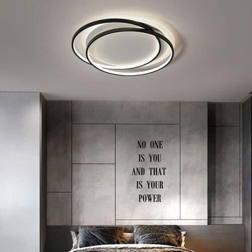 Modern Black Gold Round Creative Luster LED Ceiling Lamp for Bedroom Living Dining Room Corridor Hall Indoor Decorative Lighting