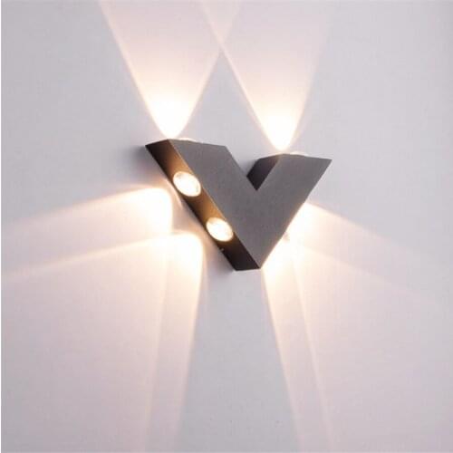 Thrisdar 6W V Shape Waterproof LED Wall Lamp Outdoor Garden Corridor Wall Light Balcony Terrace Porch Light Fence Gate Sconce