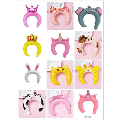 20pcs Cute Animal Tiara Head Fox Crown Rabbit Elephant Baby Shower Children Toys Happy Birthday Wedding Party Decoration