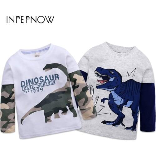 INPEPNOW Dinosaur Jackets Animal Print Boys Hoodies Baby Girl Sweatshirt Spring 2019 To School Cute Sport Child Clothes WY-CZX13