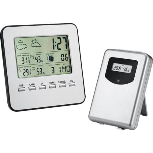 Upgraded Weather Station, Wireless Digital Indoor Outdoor Thermometer Hygrometer, Remote Sensor, Home Weather Forecaster Station