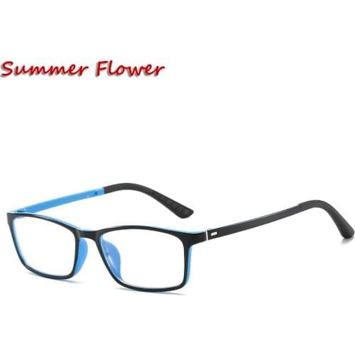 Women Fashion TR90 Eyewear Prescription Glasses Ultra Light Flexible Square Frame Optical Recipe Lenses for Female