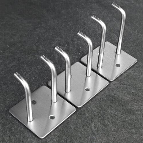 1pc 304 Stainless Steel key holder Hook Wall Hat Clothes Hanging Organizer Adhesive Storage Hook Kitchen Bathroom Hanger