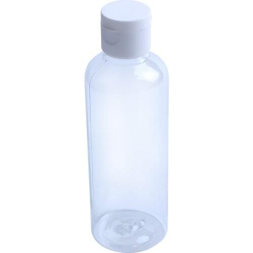 4 x 100ml Plastic Clear Flip Bottles Travel Shampoo Lotion Cosmetic Container