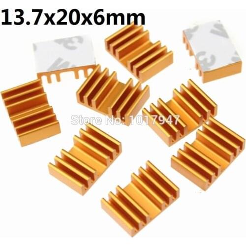 50PCS lot 13.7x20x6mm Aluminum Heat Sink For Video Memory Card Electronic