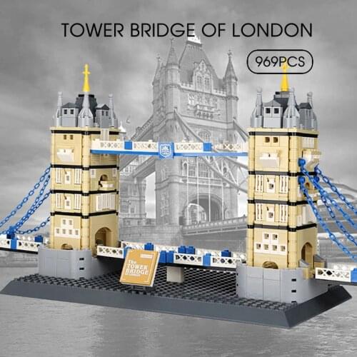 969pcs Famous Architecture Building Block Set Bridge Model Building Block Bricks Construction DIY Boys Toys Kids Children Gifts