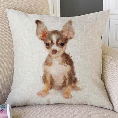 Watercolor Splash Art Baby Animals Cute Dog Puppy Cat Tiger Giraffe Decorative Throw Pillow Case Children Room Art Cushion Cover