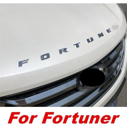 CAR CHROME BONNET EMBLEM 3D LOGO ALPHABET STICKER For Toyota Fortuner ACCESSORIES CAR STYLING CAR ACCESSORIES VIP