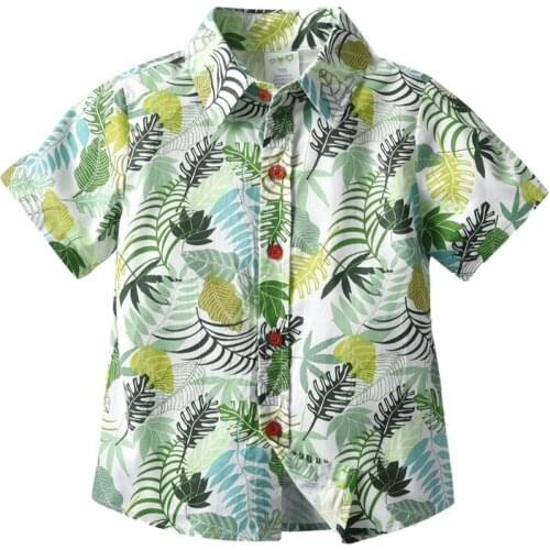 2021 Childrens Clothing Printing Boys Shirts Summer Kids Blouse Casual Beach Wear Camisa Camiseta Playa Bebe Blusas Bonitas