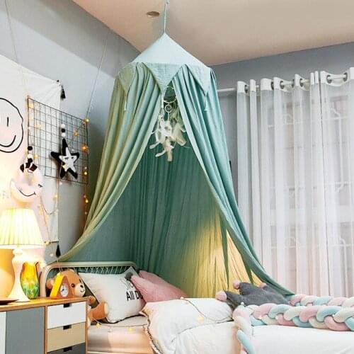 Childrens Tent New Style Domewith Tassels Without Perforation Installation Bed Curtains Cloth Mosquito Nets Washed Cotton