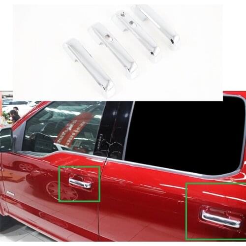 For Ford F150 2017 2018 2019 2020 Chrome Door Handle Cover Trim Cap Catch Molding Garnish Overlay Protector Styling