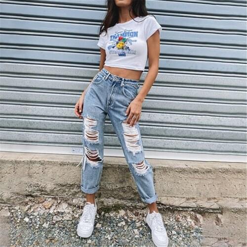 Mom Jeans High Waist Button High Waist Pocket Elastic Hole Jeans Trousers Slim Denim Pants Spodnie Damskie Jeansy Undefined