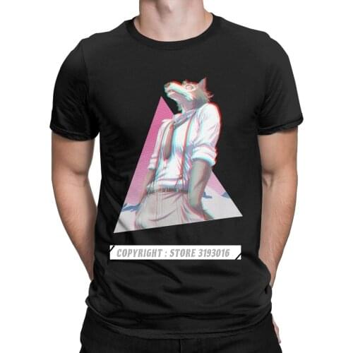 Beastars T Shirts Men Cotton Awesome T Shirts O Neck Animal Wolf Anime Furry Manga Tee Shirt Printed