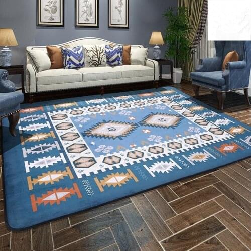 Mediterranean Style Carpet For Living Room Large Area Carpets Bedside Tea Table Rugs Bedroom Mats Floor Size Big Rectangular Rug