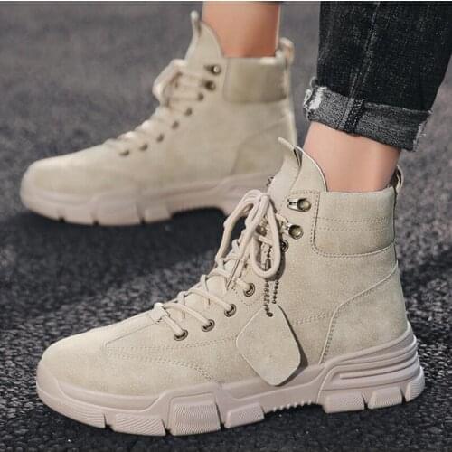 Men Boots winter new breathable Ankle Boots Male Lace Up slip Booties desert casual tooling Boots men shoes Y815