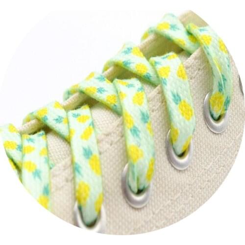 Men Women Canvas 2021 8MM Sneaker Flat Cute Cord Heat Transfer Pineapple Printing Hat Ropes 140CM Customizable