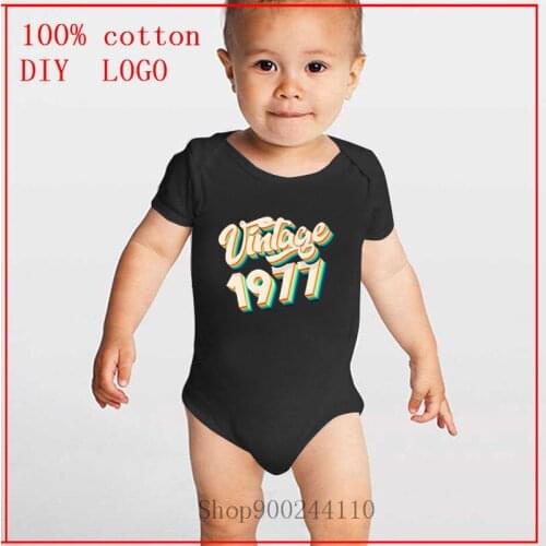 0-24M Infant Newborn Vintage 1977-42nd Birthday Retro Baby Bodysuit Girls Boys Short Sleeve toddler girls Jumpsuit Outfit Summer