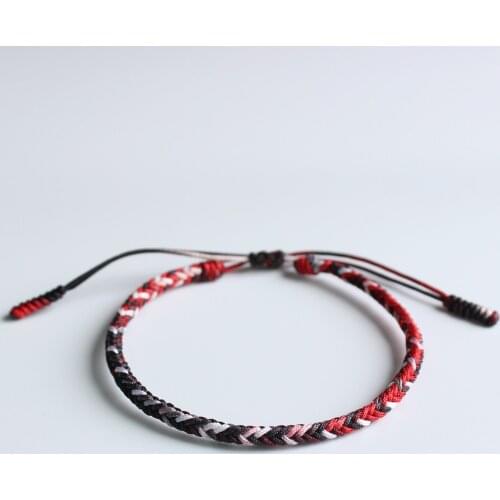 Original Tibetan Buddhist Lama Braided Knots Lucky Rope Bracelet For Man Women Size Adjustable Handmade One Heart to Buddha