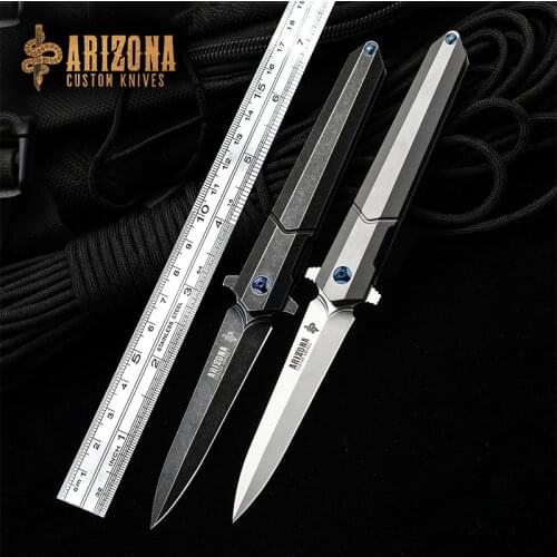 Wind Portable folding knife sharp outdoor titanium alloy Stileto knife self-defense saber M390 steel survival tactical knife
