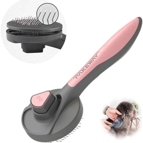 Professional Pet Self Cleaning Slicker Brush Dog Hair Remover Comb Cat Grooming Tools Kit Animal Accessories For Removes Hairs