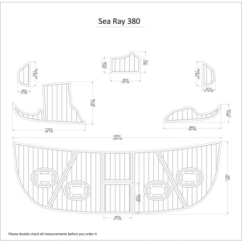 Sea Ray 380 Swim Platform Pad 1/4" 6mm Marine Boat EVA Teak Decking