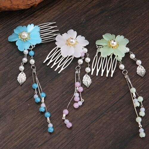Classic Retro Bride Wedding Jewelry Chinese Style Flower Hair Comb Earrings Jewelry Set