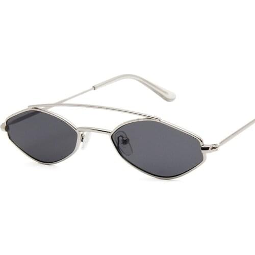 Vintage trend new sunglasses women fashion polygonal small frame sunglasses men personality double beam metal glasses uv400