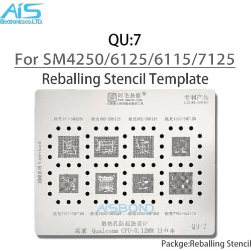 Amaoe QU5 QU7 BGA Stencil Reballing For SDM845 SM8150 SDM670 MSM8917 SM4250 SM6125 SM6115 SM7125 SM7150 SM7250 SM7225 SM7350