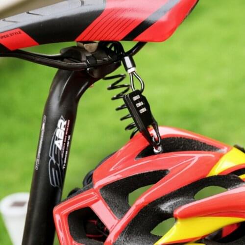 Bicycle Lock Helmet Wire Rope Code Lock Bicycle Mountain Bike Security Lock Bicycle Equipment MTB Anti-theft Lock Hot Sale