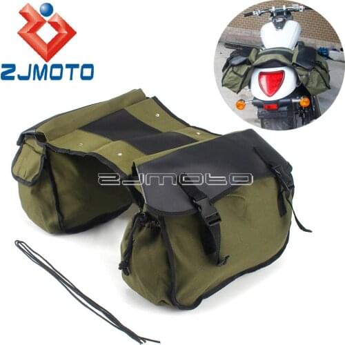 Vintage Side Bag Universal Motorcycle Canvas Bag Knight Saddle Bag For Harley Sportster Scooter Suzuki dr 650 Honda Shadow 750