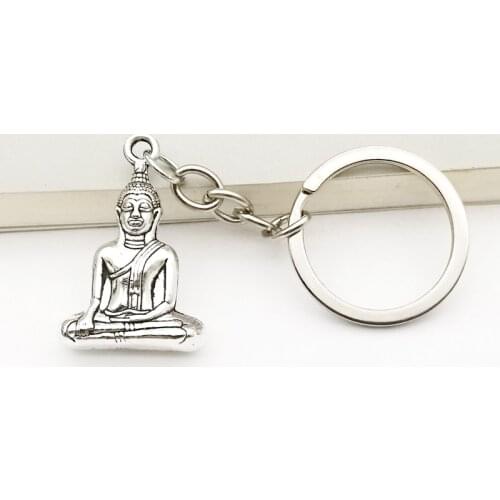 Vintage Indian Buddhist Sign Keychain Keychain Buddha Pendant Souvenir Keyring Jewelry Gift for Men