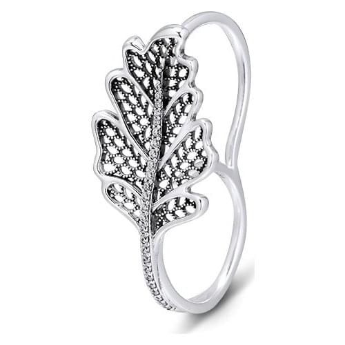 Ring Oak Leaf Double Rings For Women Anillos Mujer Bague 925 Sterling Silver 925 Jewelry bijoux Femme Joyas Plata