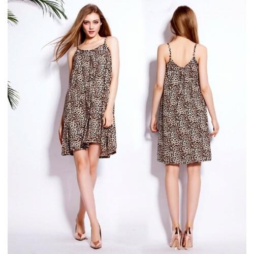 Spring Summer Autumn 2020 Comfort Spaghetti Night Dress Women A Pattern Slim Fit Sleeveless Home Dress Female Beach Street